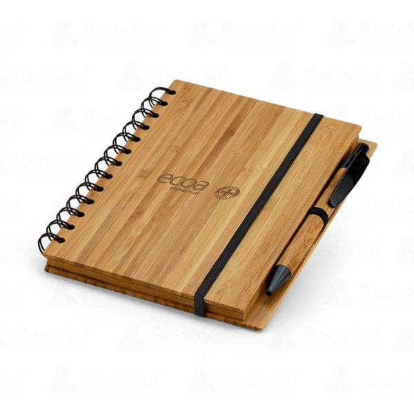 RD 93485-Caderno em Bambu Personalizado 18 x 13,5 cm